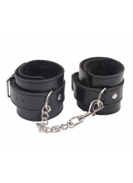 Черные оковы на ноги Obey Me Leather Ankle Cuffs - Chisa - купить с доставкой в Арзамасе