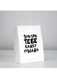 Подарочный пакет  Завтра тебе будет стыдно  - 30 х 24 см. - UPAK LAND - купить с доставкой в Арзамасе