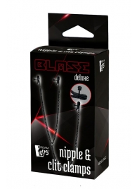 Черные зажимы на соски и клитор на цепочке DELUXE NIPPLE   CLIT CLAMPS - Dream Toys - купить с доставкой в Арзамасе