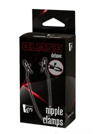 Черные зажимы на соски на цепочке BLAZE DELUXE NIPPLE CLAMPS - Dream Toys - купить с доставкой в Арзамасе