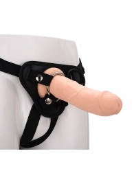 Черные трусики с телесной насадкой STRAP ON REAL DILDO - 21 см. - Dream Toys - купить с доставкой в Арзамасе