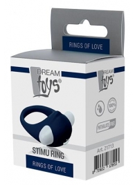 Гладкое синее эрекционное виброкольцо STIMU RING - Dream Toys - в Арзамасе купить с доставкой