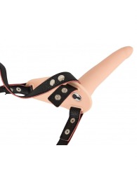 Телесный поясной страпон с вибрацией Vibrating Strap-On - 15,7 см. - Orion - купить с доставкой в Арзамасе