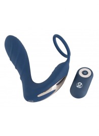 Синий вибростимулятор простаты с кольцом - 14,5 см. - Orion - в Арзамасе купить с доставкой