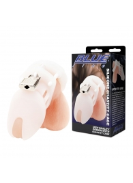 Белая клетка целомудрия Silicone Chastity Cage - BlueLine - купить с доставкой в Арзамасе