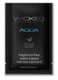 Легкий лубрикант на водной основе с алое Wicked Aqua - 3 мл. - Wicked - купить с доставкой в Арзамасе