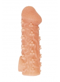 Телесная закрытая насадка с пучками шишечек Cock Sleeve Size S - 13,8 см. - KOKOS - в Арзамасе купить с доставкой