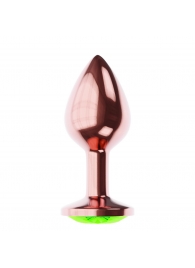 Пробка цвета розового золота с лаймовым кристаллом Diamond Emerald Shine S - 7,2 см. - Lola Games - купить с доставкой в Арзамасе