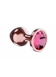 Пробка цвета розового золота с малиновым кристаллом Diamond Ruby Shine S - 7,2 см. - Lola Games - купить с доставкой в Арзамасе