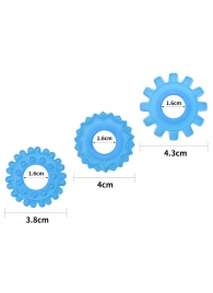 Набор из 3 голубых, светящихся в темноте эрекционных колец Lumino Play - Lovetoy - в Арзамасе купить с доставкой