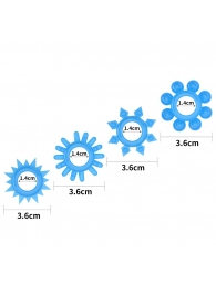 Набор из 4 голубых, светящихся в темноте эрекционных колец Lumino Play - Lovetoy - в Арзамасе купить с доставкой