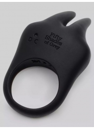 Черное эрекционное виброкольцо Sensation Rechargeable Vibrating Rabbit Love Ring - Fifty Shades of Grey - в Арзамасе купить с доставкой