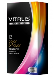 Цветные ароматизированные презервативы VITALIS PREMIUM color   flavor - 12 шт. - Vitalis - купить с доставкой в Арзамасе