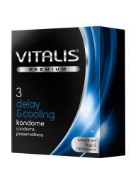 Презервативы VITALIS PREMIUM delay   cooling с охлаждающим эффектом - 3 шт. - Vitalis - купить с доставкой в Арзамасе