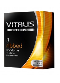 Ребристые презервативы VITALIS PREMIUM ribbed - 3 шт. - Vitalis - купить с доставкой в Арзамасе