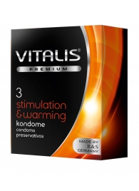 Презервативы VITALIS PREMIUM stimulation   warming с согревающим эффектом - 3 шт. - Vitalis - купить с доставкой в Арзамасе