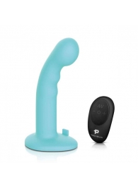 Голубая изогнутая насадка 6in Remote Control Ripple P-Spot G-Spot на черных трусиках - 16 см. - Pegasus - купить с доставкой в Арзамасе