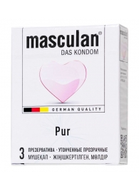 Супертонкие презервативы Masculan Pur - 3 шт. - Masculan - купить с доставкой в Арзамасе