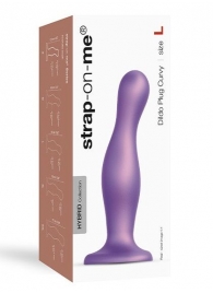 Фиолетовая насадка Strap-On-Me Dildo Plug Curvy size L - Strap-on-me - купить с доставкой в Арзамасе