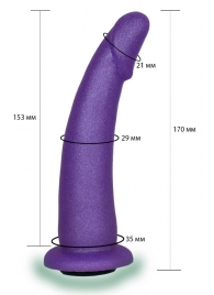 Фиолетовая гладкая изогнутая насадка-плаг - 17 см. - LOVETOY (А-Полимер) - купить с доставкой в Арзамасе