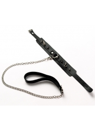 Черный ошейник с шипами и поводком - Crazy Handmade - купить с доставкой в Арзамасе