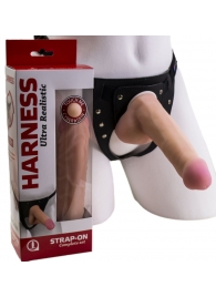 Страпон Harness из двух предметов: трусики с плугом и насадка-фаллос - 17 см. - LOVETOY (А-Полимер) - купить с доставкой в Арзамасе