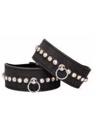 Черные поножи Diamond Studded Ankle Cuffs - Shots Media BV - купить с доставкой в Арзамасе