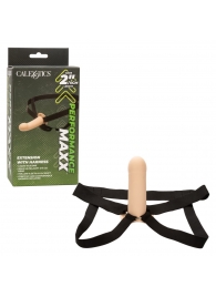 Телесный фаллопротез из силикона Extension with Harness - 15,75 см. - California Exotic Novelties - купить с доставкой в Арзамасе