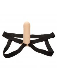 Телесный фаллопротез из силикона Extension with Harness - 15,75 см. - California Exotic Novelties - купить с доставкой в Арзамасе