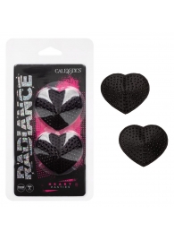 Черные пэстисы в форме сердечек Heart Pasties - California Exotic Novelties - купить с доставкой в Арзамасе