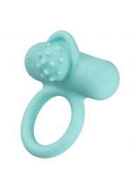 Аквамариновое эрекционное виброкольцо Silicone Rechargeable Nubby Lover’s Delight - California Exotic Novelties - в Арзамасе купить с доставкой