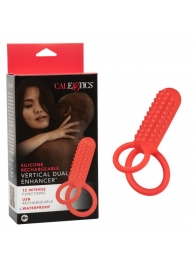 Красное эрекционное кольцо Silicone Rechargeable Vertical Dual Enhancer - California Exotic Novelties - в Арзамасе купить с доставкой