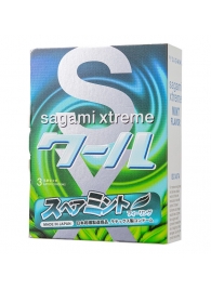 Презервативы Sagami Xtreme Mint с ароматом мяты - 3 шт. - Sagami - купить с доставкой в Арзамасе