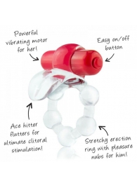 Виброкольцо с язычком и красным виброэлементом Overtime - Screaming O - в Арзамасе купить с доставкой