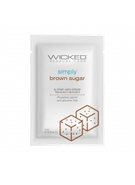 Саше лубриканта на водной основе Simply Aqua Brown Sugar с ароматом коричневого сахара - 3 мл. - Wicked - купить с доставкой в Арзамасе