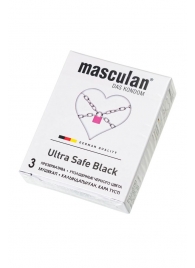 Ультрапрочные презервативы Masculan Ultra Safe Black - 3 шт. - Masculan - купить с доставкой в Арзамасе