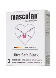 Ультрапрочные презервативы Masculan Ultra Safe Black - 3 шт. - Masculan - купить с доставкой в Арзамасе