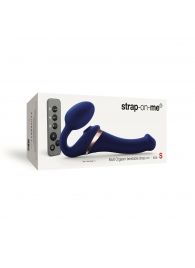 Синий безремневой страпон Multi Orgasm Size S с клиторальной стимуляцией - Strap-on-me - купить с доставкой в Арзамасе