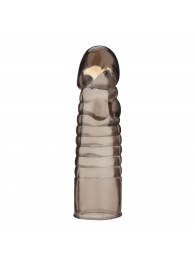 Дымчатая насадка-удлинитель Ribbed Realistic Penis Enhancing Sleeve Extension - 15,2 см. - BlueLine - в Арзамасе купить с доставкой