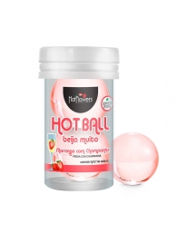 Лубрикант на масляной основе Hot Ball Beija Muito с ароматом клубники и шампанского (2 шарика по 3 гр.) - HotFlowers - купить с доставкой в Арзамасе