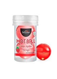 Лубрикант на масляной основе Hot Ball Beija Muito с ароматом клубники (2 шарика по 3 гр.) - HotFlowers - купить с доставкой в Арзамасе