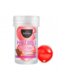 Лубрикант на масляной основе Hot Ball Beija Muito с ароматом шоколада и клубники (2 шарика по 3 гр.) - HotFlowers - купить с доставкой в Арзамасе