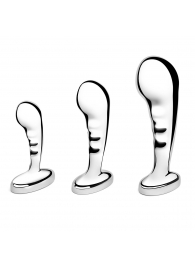 Набор из 3 стальных стимуляторов простаты Stainless Steel P-spot Training Set - b-Vibe - в Арзамасе купить с доставкой