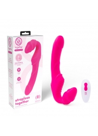 Розовый безремневой страпон на радиоуправлении Strapless Together - 22 см. - Together Toy - купить с доставкой в Арзамасе