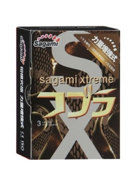 Суженные к основанию презервативы Sagami Xtreme COBRA - 3 шт. - Sagami - купить с доставкой в Арзамасе