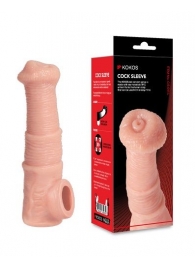 Телесная фантазийная насадка на член Cock Sleeve Size M - KOKOS - в Арзамасе купить с доставкой