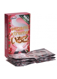 Презервативы Sagami Xtreme Strawberry c ароматом клубники - 10 шт. - Sagami - купить с доставкой в Арзамасе