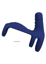 Синяя вибронасадка на пенис Vibrating Penis Sling - Baile - в Арзамасе купить с доставкой