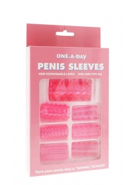 Набор из 7 розовых насадок на пенис ONE-A-DAY PENIS SLEEVES PINK - Seven Creations - в Арзамасе купить с доставкой