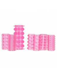 Набор из 7 розовых насадок на пенис ONE-A-DAY PENIS SLEEVES PINK - Seven Creations - в Арзамасе купить с доставкой